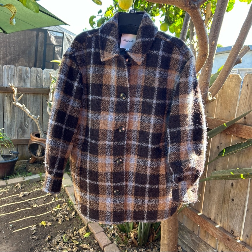 NEW MADEWELL CASSEL PLAID BELROSE SHIRT JACKET COAT SIZE MEDIUM